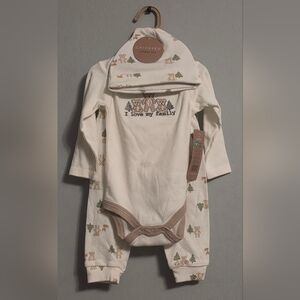 ChickPea Bear Family Outfit W/ Hat NWT! 6-9M